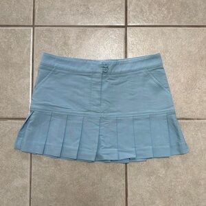 Baby Blue Pleated Mini Skirt